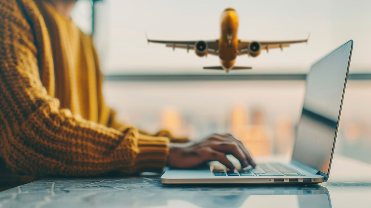 digital nomad working on laptop