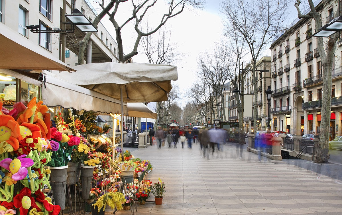 La Rambla in Barcelona. Spain Spain for Digital Nomads